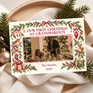 Cartes Pour Fêtes Annuelles Notre premier Noël en tant que grands-parents Phot