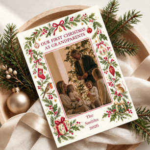 Cartes Pour Fêtes Annuelles Notre premier Noël en tant que grands-parents Phot