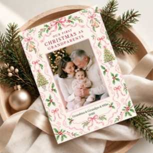 Cartes Pour Fêtes Annuelles Notre premier Noël en tant que grands-parents Phot