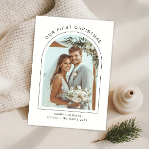Cartes Pour Fêtes Annuelles Notre premier Noël en tant que jeunes mariés sous 
