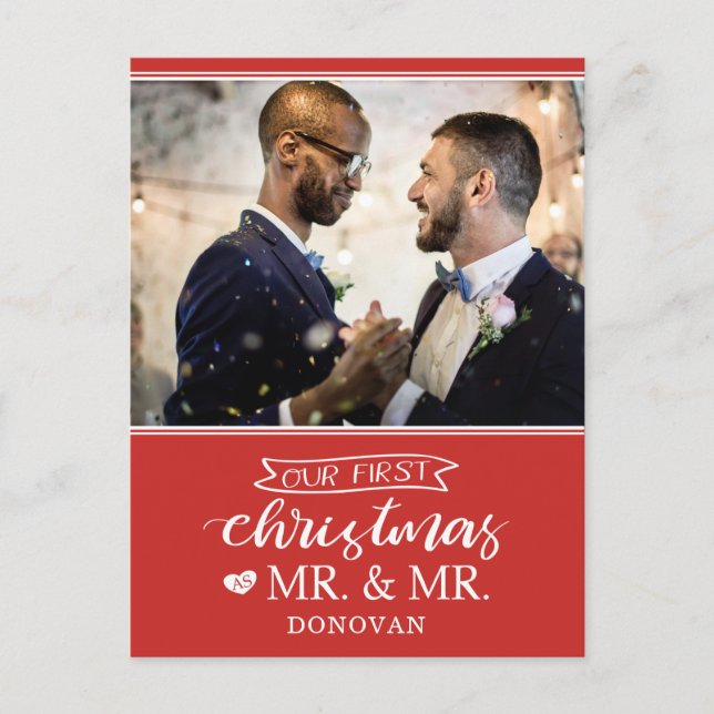 Cartes Pour Fêtes Annuelles Notre premier Noël en tant que m & m newlyweds Hol (Devant)