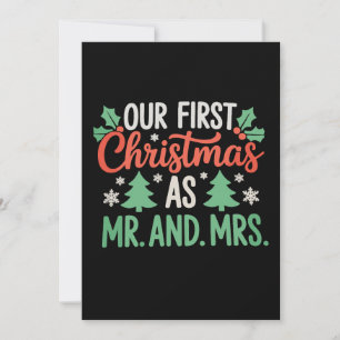 Cartes Pour Fêtes Annuelles Notre Premier Noël En Tant Que Monsieur Et Madame