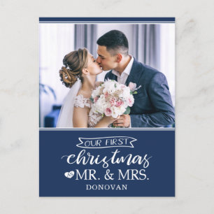 Cartes Pour Fêtes Annuelles Notre premier Noël en tant que Mr & Mrs newlyweds