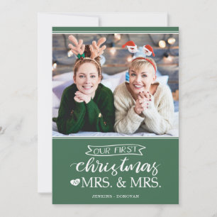 Cartes Pour Fêtes Annuelles Notre premier Noël en tant que mrs & mrs lgbt Holi