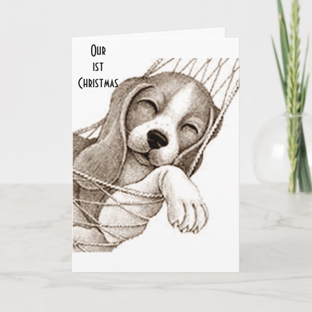 CARTES POUR FÊTES ANNUELLES NOTRE PREMIER NOËL ENSEMBLE "NOËL BLANC" (Devant)