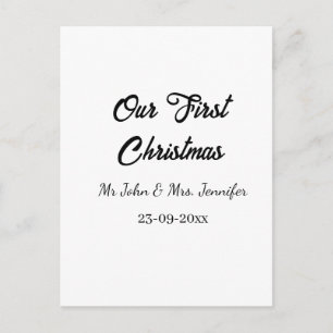 Cartes Pour Fêtes Annuelles Notre premier Noël, M. et Mme, nom du couple date
