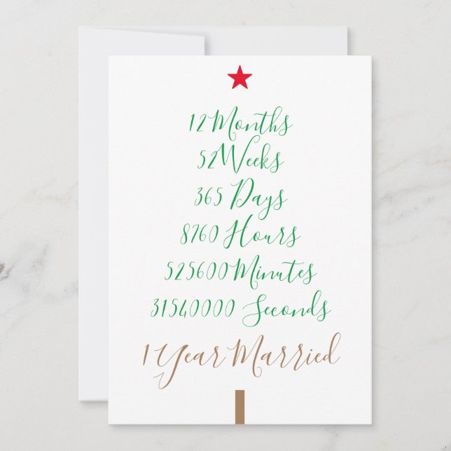 Cartes Pour Fêtes Annuelles Notre premier Noël Marié 1 an Mer Noël (Devant)