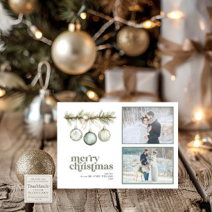 Cartes Pour Fêtes Annuelles Notre premier ornement de pin de Noël marié 2 Phot