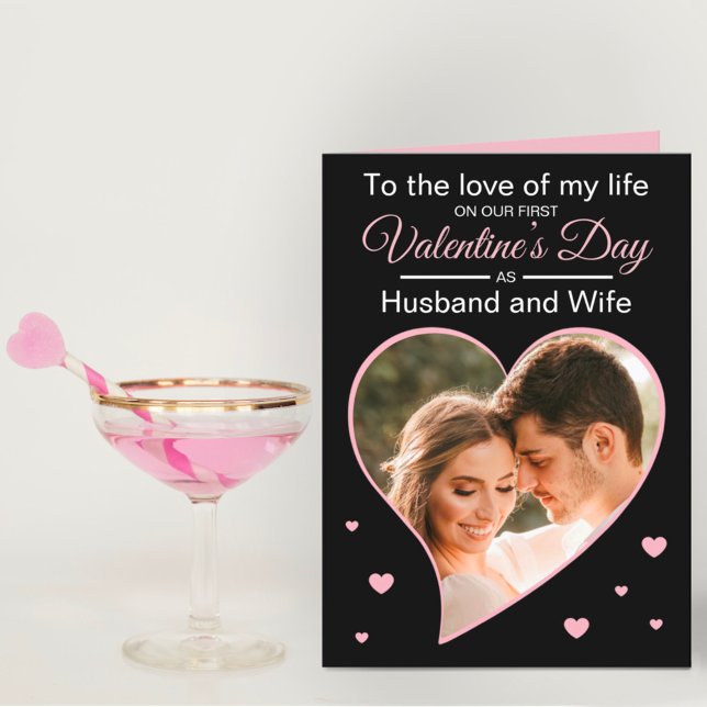 Cartes Pour Fêtes Annuelles Notre première Saint Valentin en tant que mari et  (Créateur téléchargé)