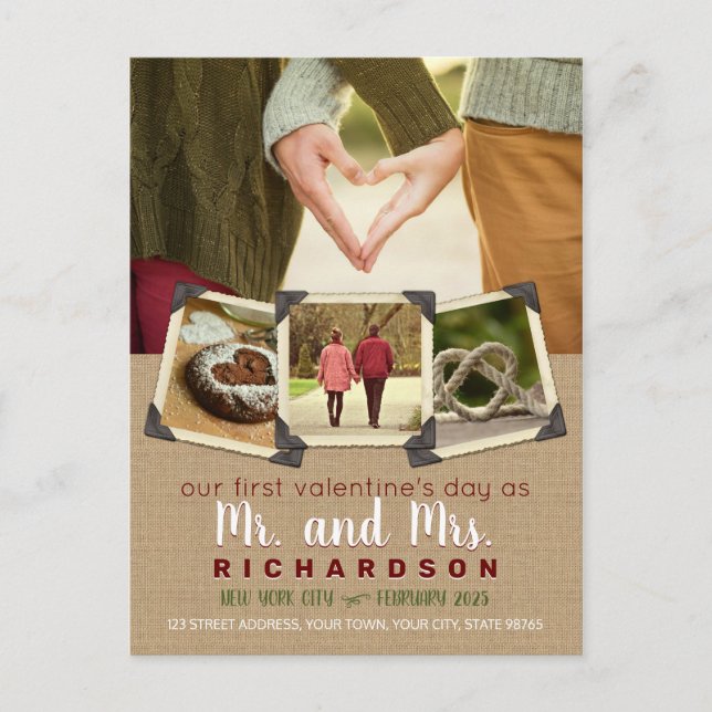 Cartes Pour Fêtes Annuelles Notre première Saint-Valentin en tant que Monsieur (Devant)