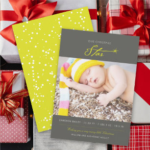 Cartes Pour Fêtes Annuelles Notre Star de Noël Stylish Baby Photo Naissance mo