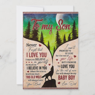 Cartes Pour Fêtes Annuelles N'oubliez jamais que je t'aime - Loup Papa à Fils