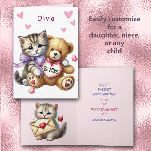 Cartes Pour Fêtes Annuelles Nounours de la Saint-Valentin pour petite-fille ch