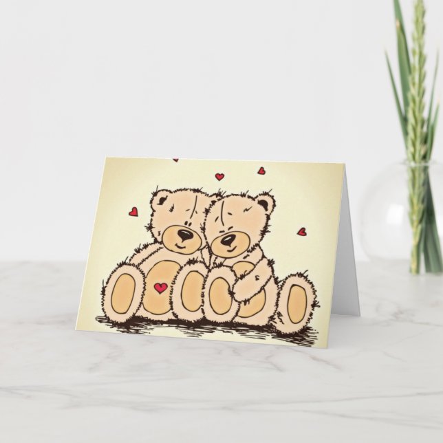 Cartes Pour Fêtes Annuelles Nounours mignon (Devant)