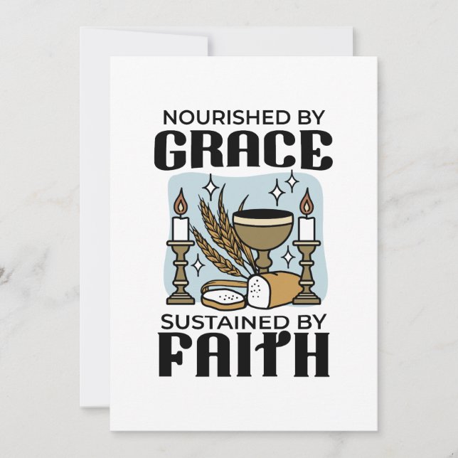 Cartes Pour Fêtes Annuelles Nourished by Grace, Sustained by Faith Design (Devant)