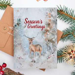 Cartes Pour Fêtes Annuelles Nourriture Bébé Reindeer Elégant Aquarelle Noël