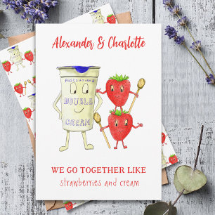Cartes Pour Fêtes Annuelles nous allons ensemble comme les Fraises et la Crème