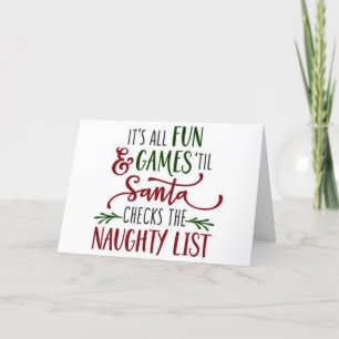 CARTES POUR FÊTES ANNUELLES NOUS AVONS "AMUSÉ" DE FAIRE LA * NAUGHTY LIST* ENS