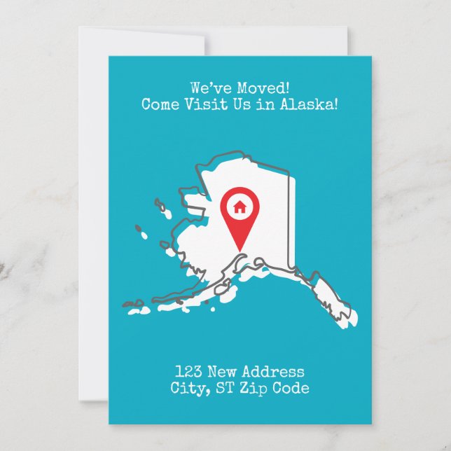 Cartes Pour Fêtes Annuelles Nous avons bougé ! Venez nous rendre visite en Ala (Devant)