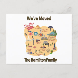 Cartes Pour Fêtes Annuelles Nous avons déménagé à Dallas Texas Postcard