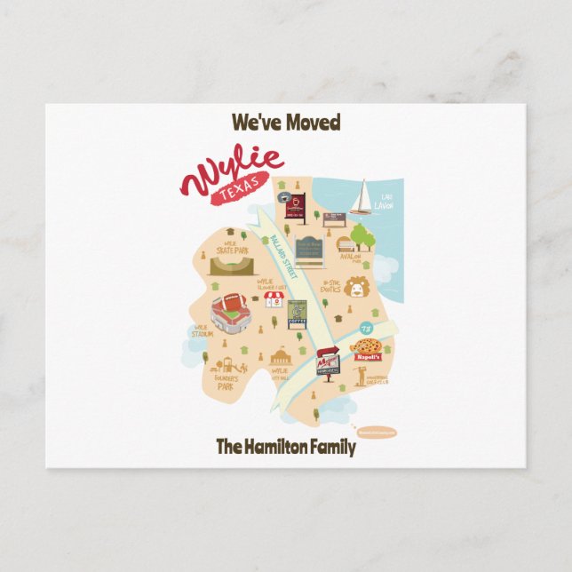 Cartes Pour Fêtes Annuelles Nous avons déménagé à Wylie Texas Postcard (Devant)