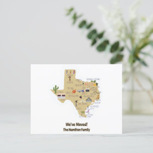 Cartes Pour Fêtes Annuelles Nous avons déménagé au Texas Postcard