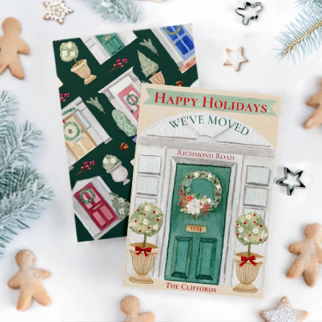 Cartes Pour Fêtes Annuelles Nous avons déménagé de nouvelles couleurs d'aquare (Créateur téléchargé)