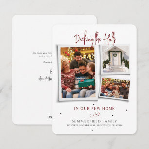 Cartes Pour Fêtes Annuelles Nous avons déménagé Famille Photo Collage Déménage