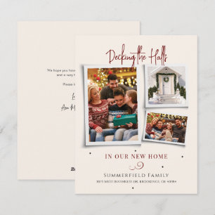 Cartes Pour Fêtes Annuelles Nous avons déménagé Famille Photo Collage Noël Dém