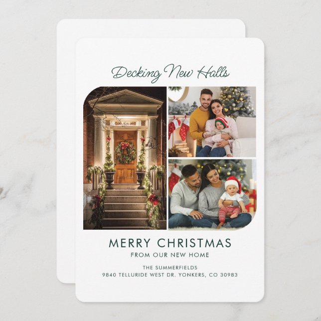 Cartes Pour Fêtes Annuelles Nous avons déménagé Noël Script de Noël Déménageme (Devant / Derrière)