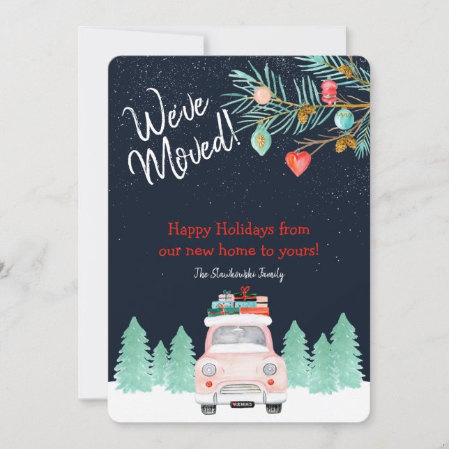 Cartes Pour Fêtes Annuelles Nous avons déménagé Nous déménageons Noël Nouvelle (Devant)
