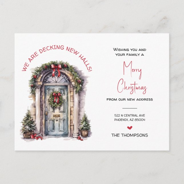 Cartes Pour Fêtes Annuelles Nous avons déménagé Nouveau Accueil Noël Faire-par (Devant)