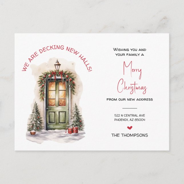 Cartes Pour Fêtes Annuelles Nous avons déménagé Nouveau Accueil Noël Faire-par (Devant)