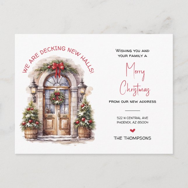 Cartes Pour Fêtes Annuelles Nous avons déménagé Nouveau Accueil Noël Faire-par (Devant)