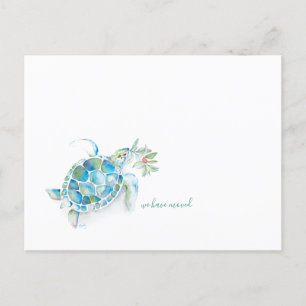 Cartes Pour Fêtes Annuelles Nous Avons Déménagé Tropical Tortue de Mer Noël