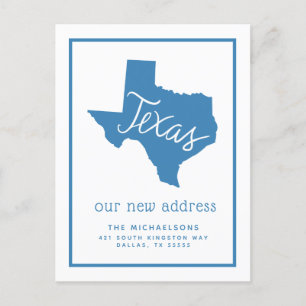 Cartes Pour Fêtes Annuelles Nous avons déménagé   Typographie du Texas