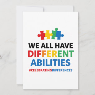 Cartes Pour Fêtes Annuelles Nous avons tous des capacités différentes - Art de