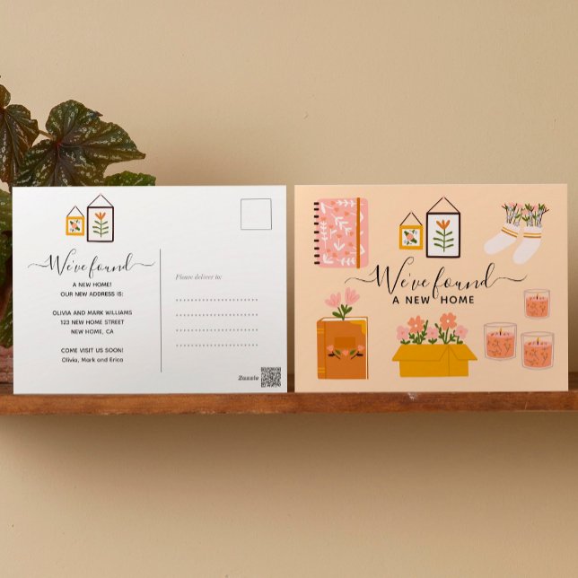 Cartes Pour Fêtes Annuelles Nous Avons Trouvé Nouveau Accueil Cute Girly Cosy  (Créateur téléchargé)