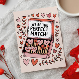 Cartes Pour Fêtes Annuelles Nous sommes le parfait match Cute Funny Saint-Vale