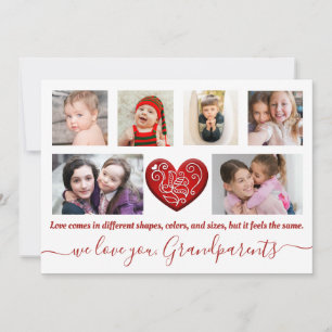 Cartes Pour Fêtes Annuelles Nous vous aimons, grands-parents Six Photos d'amo