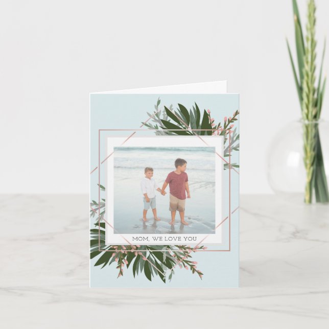 Cartes Pour Fêtes Annuelles Nous vous aimons la photo personnalisée florale du (Devant)