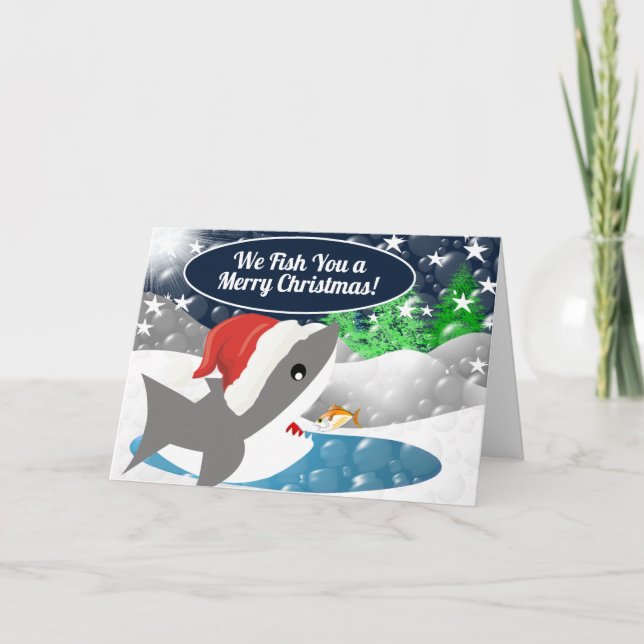 Cartes Pour Fêtes Annuelles Nous vous pêchons un joyeux Noël (Devant)