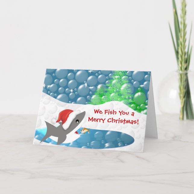 Cartes Pour Fêtes Annuelles Nous vous pêchons un joyeux Noël (Devant)