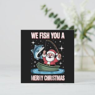 Cartes Pour Fêtes Annuelles Nous vous pêchons un joyeux Noël pêcheur Père Noël