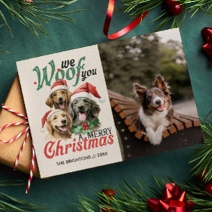 CARTES POUR FÊTES ANNUELLES NOUS VOUS REGARDONS JOUER NOËL CHIEN PET FURRY
