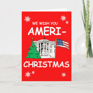 Cartes Pour Fêtes Annuelles Nous vous souhaitons Ameri-Christmas et une bonne