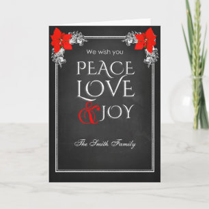 Cartes Pour Fêtes Annuelles Nous vous souhaitons paix amour & joie