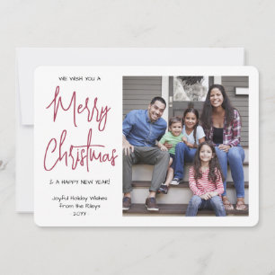 Cartes Pour Fêtes Annuelles Nous vous souhaitons un Joyeux Noël - Écriture rou