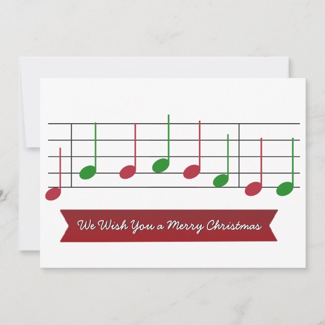 Cartes Pour Fêtes Annuelles Nous vous souhaitons un joyeux Noël Note de musiqu (Devant)