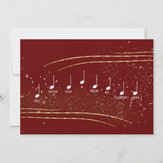 Cartes Pour Fêtes Annuelles Nous vous souhaitons un joyeux Noël Notes de musiq (Devant)